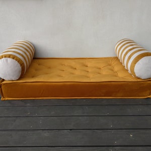 Velvet Floor Cushion for Reading Nook - Custom Bench Cushion - Large Floor Pillow - Cozy Sofa Seating