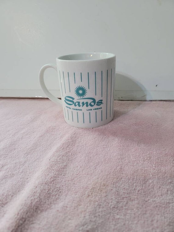 Vintage Sands Hotel & Casino Las Vegas Coffee Mug Striped Teal Etsy