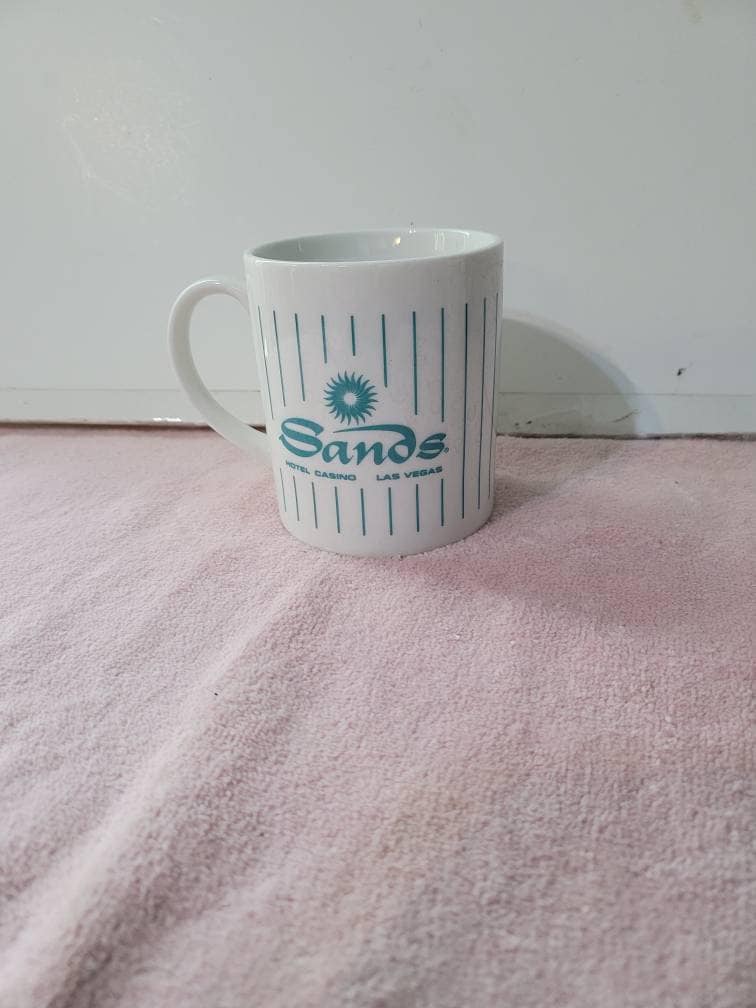 Vintage Sands Hotel & Casino Las Vegas Coffee Mug Striped Teal Etsy