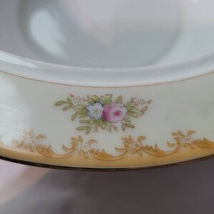 Jyoto China Occupied Japan Gold Rim Floral Serving Bowl image 6