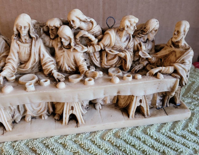 Vintage the Last Supper Wall Sculpture Etsy