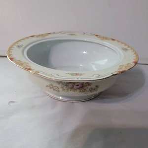 Jyoto China Occupied Japan Gold Rim Floral Serving Bowl image 3