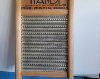 Vintage Dubl Handi Washboard, Antique Wood and Tin Wash Board, made in USA