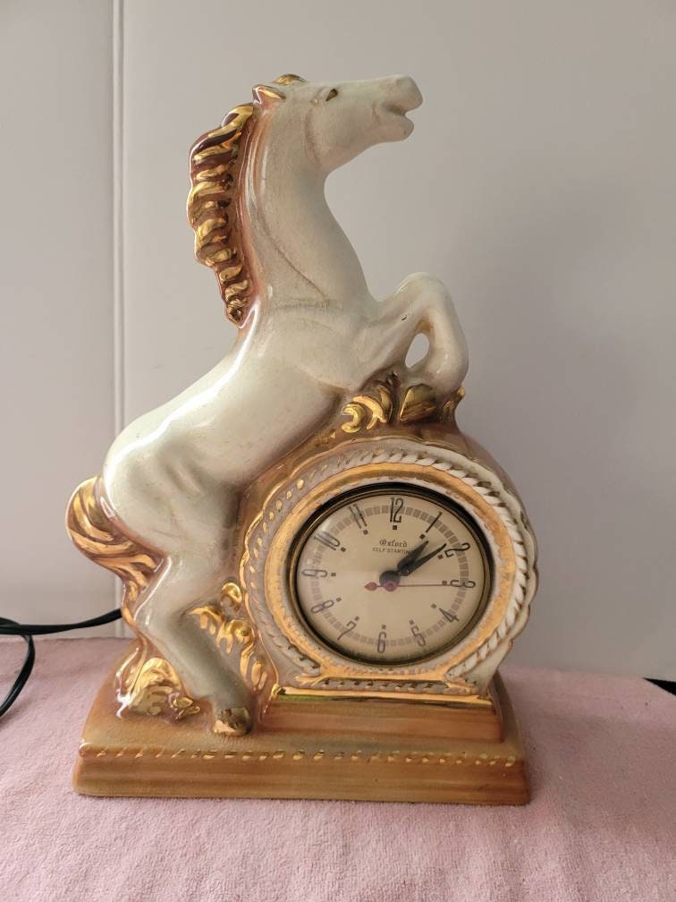 Home & Living Gibraltar electric equestrian timekeeper Ceramic Vintage