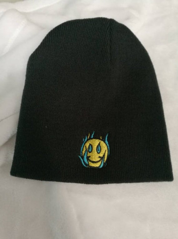 beanie with smiley face