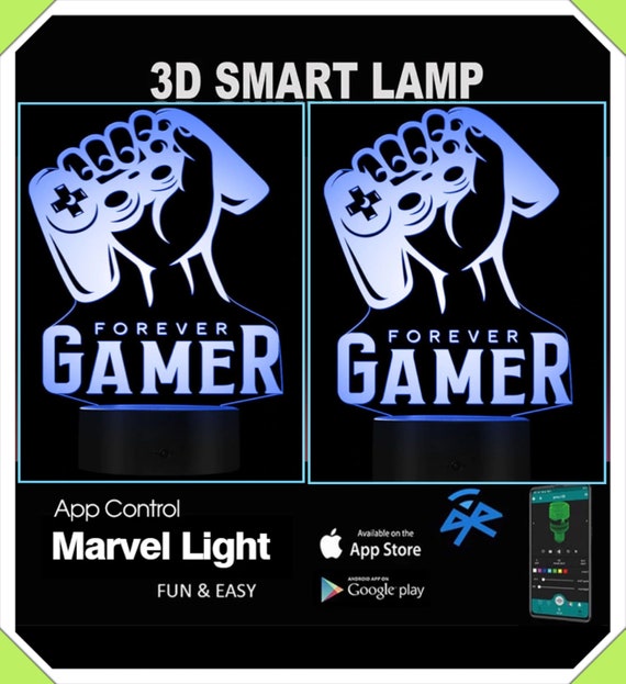 Pro Gamer 3d Smart APP Control Night Light Bluetooth music 7 16m
