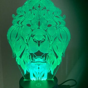 Lion Head 3d Custom made Smart APP Control Night Light Bluetooth,Music,7&16M Colour Mobile App ,Gift led lamp