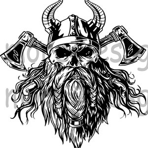 File del volto del teschio vichingo, download immediato SVG, incisione laser, file laser, SVG, Cricut, Silhouette