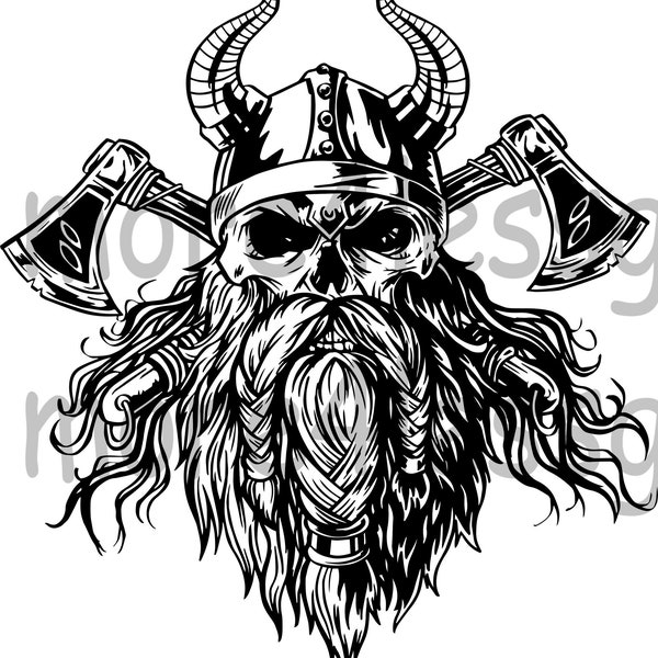 Viking Skull Face file ,SVG Instant Download, Laser Engraving, Laser File, SVG, Cricut, Silhouette
