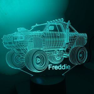 Monster Truck 3d Smart APP Control Night Light Bluetooth,Music,7&16M Colour Mobile App ,Gift led lamp