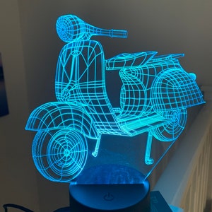 Scooter 3d Smart APP Control Night Light Bluetooth,Music,7&16M Colour Mobile App ,Gift led lamp
