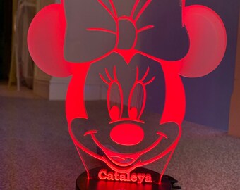 WAND-Lampe Minnie Mickey Pluto NAME auch LED Kinderzimmer Maus Steckdose 