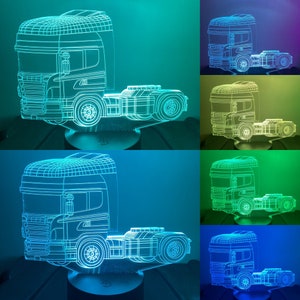 Personalised  Truck 3d Custom made Smart APP Control Night Light Bluetooth,Music,7&16M Colour Mobile App ,Gift led lamp