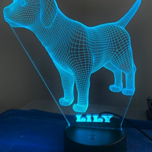 Puppy,Cute Dog 3d Custom made Smart APP Control Night Light Bluetooth,Music,7&16M Colour Mobile App ,Gift led lamp
