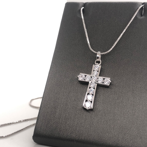 Rhodium-plated 925 Silver Floral Cross Pendant with 18 Necklace Jewels Obsession Silver Cross Necklace