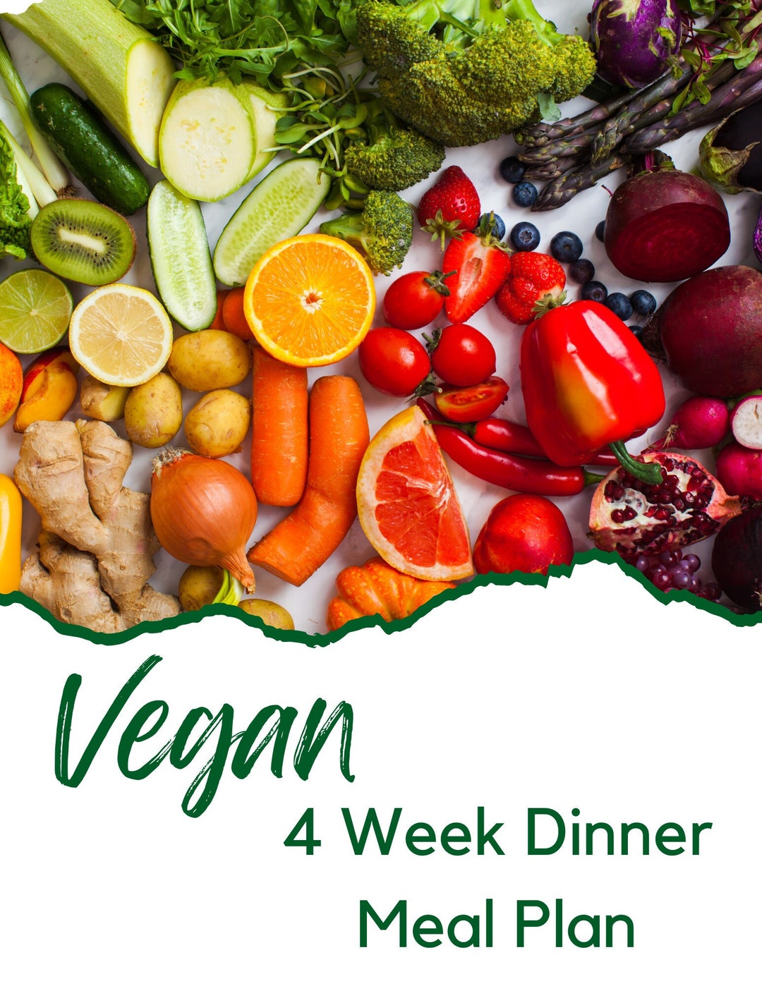 4-week Vegan Dinner Plan | Plant-based Recipes (PDF Download) - Etsy ...