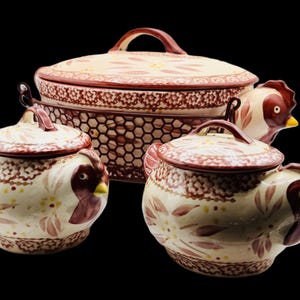 Temp-tations Old World Lilac Chicken Casserole Set w/ Rack + 4 Mini Bakers | Rare Complete Set