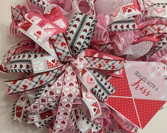 Corona de San Valentín/Corona de carta de amor/Corona rosa/Corona roja/ Corona blanca/Corona de corazón