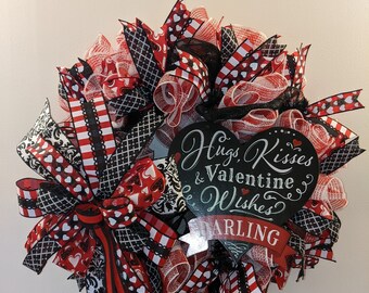 Corona del Día de San Valentín/Corona Roja/Corona Negra/Corona de Amor/Corona de Abrazos/Corona de Besos/Corona Querida