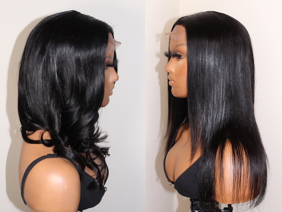 Brazilian Bodywave Lace Closure Wig Pre plucked 5x5 16 Inch Virgin Human Hair Cuticle Aligned 180 Density Etsy UK