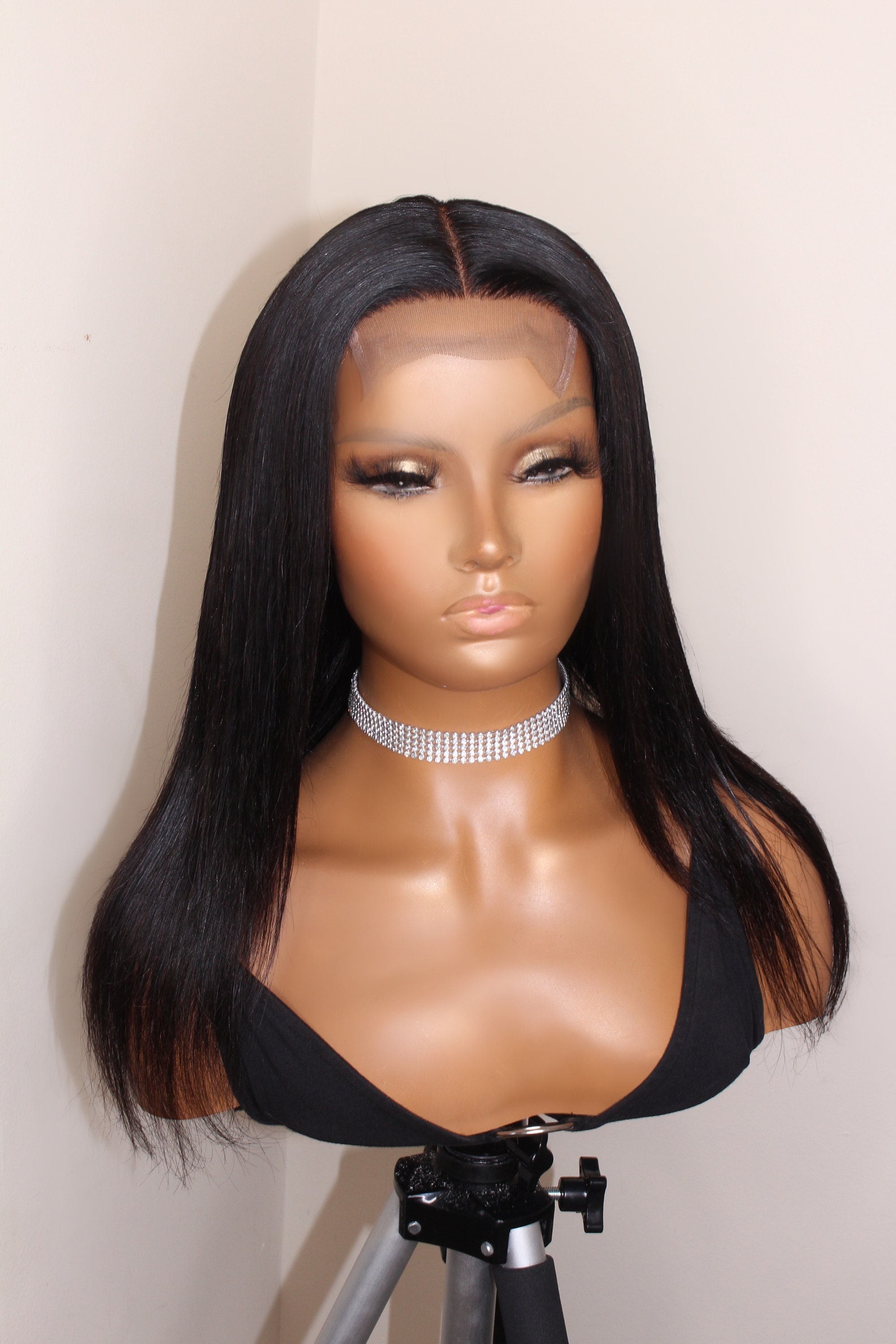 Brazilian Straight Pre plucked 5x5 Closure Wig 16 Inch 180