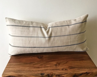 MYKONOS Neutral Striped Pillow Cover - 12 x 24 - Lumbar Pillow Cover - Boho Decor - Rectangular Pillow Case - Textured Pillow Cover