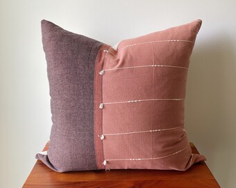 DEBRA Textured Square Pillow Cover - 20x20- Chiang Mai Pillow Case - Hand Woven Pillow Cover - Square Pillow - Bed Pillow Case