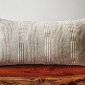 Neutral Pillow Cover - 12x24 - Lumbar Pillow Case - Chiang Mai Pillow Cover - Boho Decor - Farmhouse Pillow Case - Minimalist Pillow Case