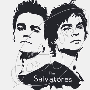 Os irmãos vampiros Salvatores SVG. Download instantâneo adequado para Cricut ou outras máquinas de corte