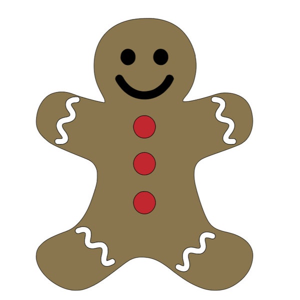 Christmas Gingerbread Man SVG digital file suitable for the Cricut and other plotting machines