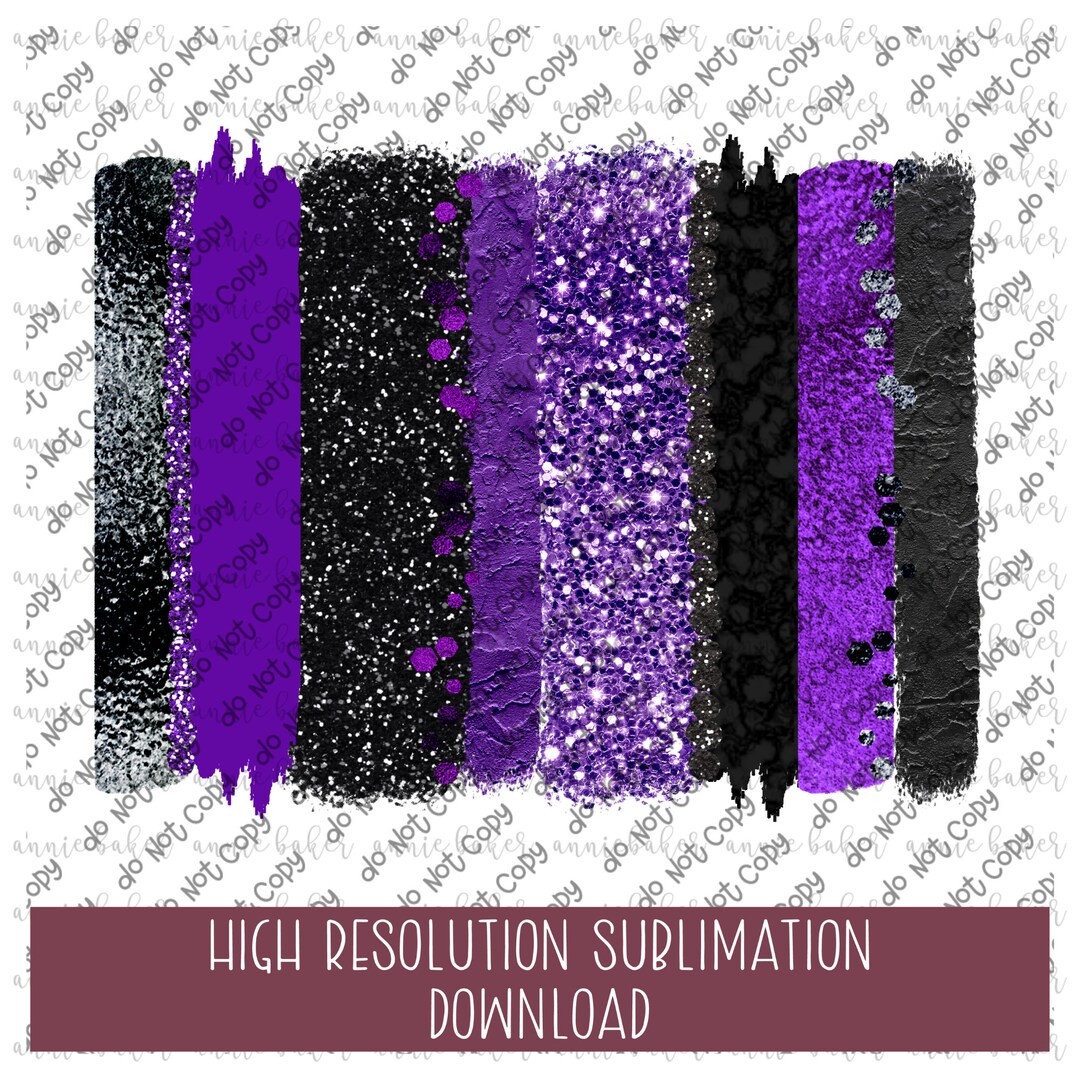Purple Black Gold Glitter Background Brushstroke PNG - Ready to Print