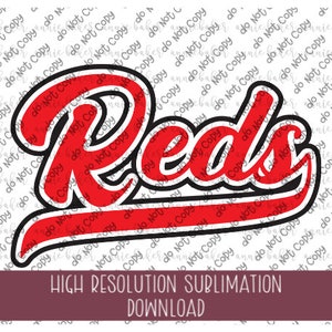 Reds Baseball PNG - Sublimation Design - Sublimation download - Team Mascot - Baseball T-shirts Red