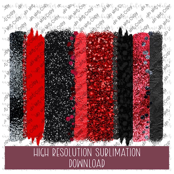 Red Black Glitter Background Brushstroke PNG - Ready To Print Sublimation Design - School Team Mascot PNG