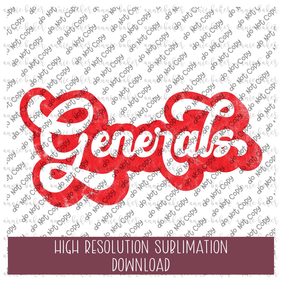 Generals Red White Retro Vintage Distressed PNG - Sublimation Design ...