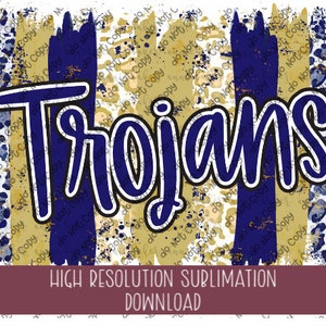 Trojans Team Spirit Brushstroke PNG - Ready To Print Sublimation Design - School Mascot PNG