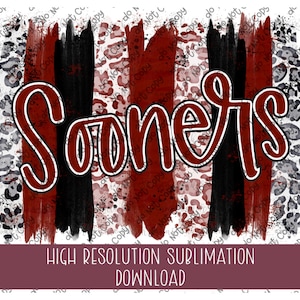 Sooners Maroon Brushstroke PNG - Ready To Print Sublimation Design - School Mascot PNG