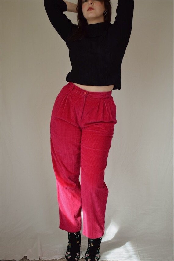 hot pink high waisted pants