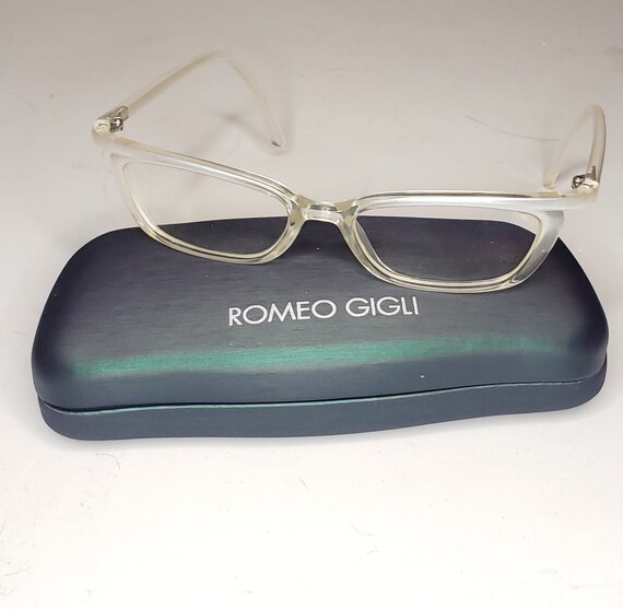 Vintage 1980s Romeo Gigli Clear Framed Glass w/ Ca