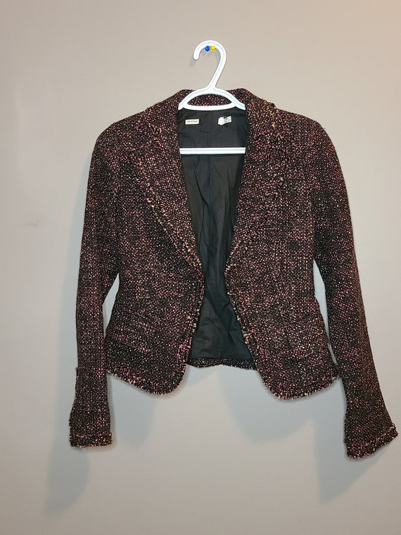 Vintage 1970s Pink and Black Dot Pattern Women's B