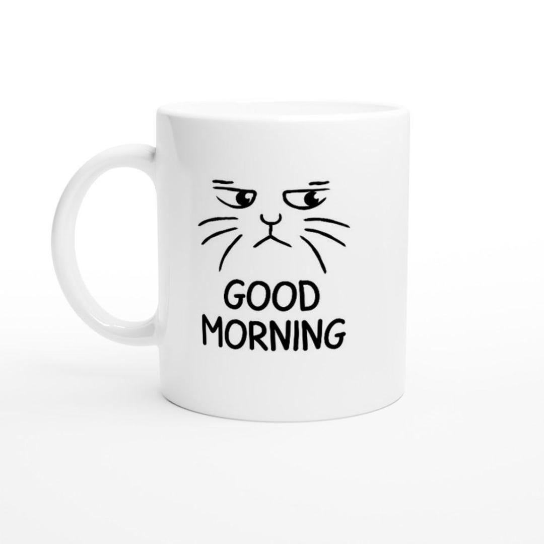 Good Morning Grumpy Cat Sketch White 11oz Ceramic Mug - Etsy