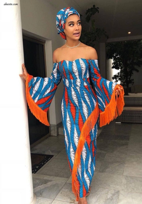 off shoulder african dresses