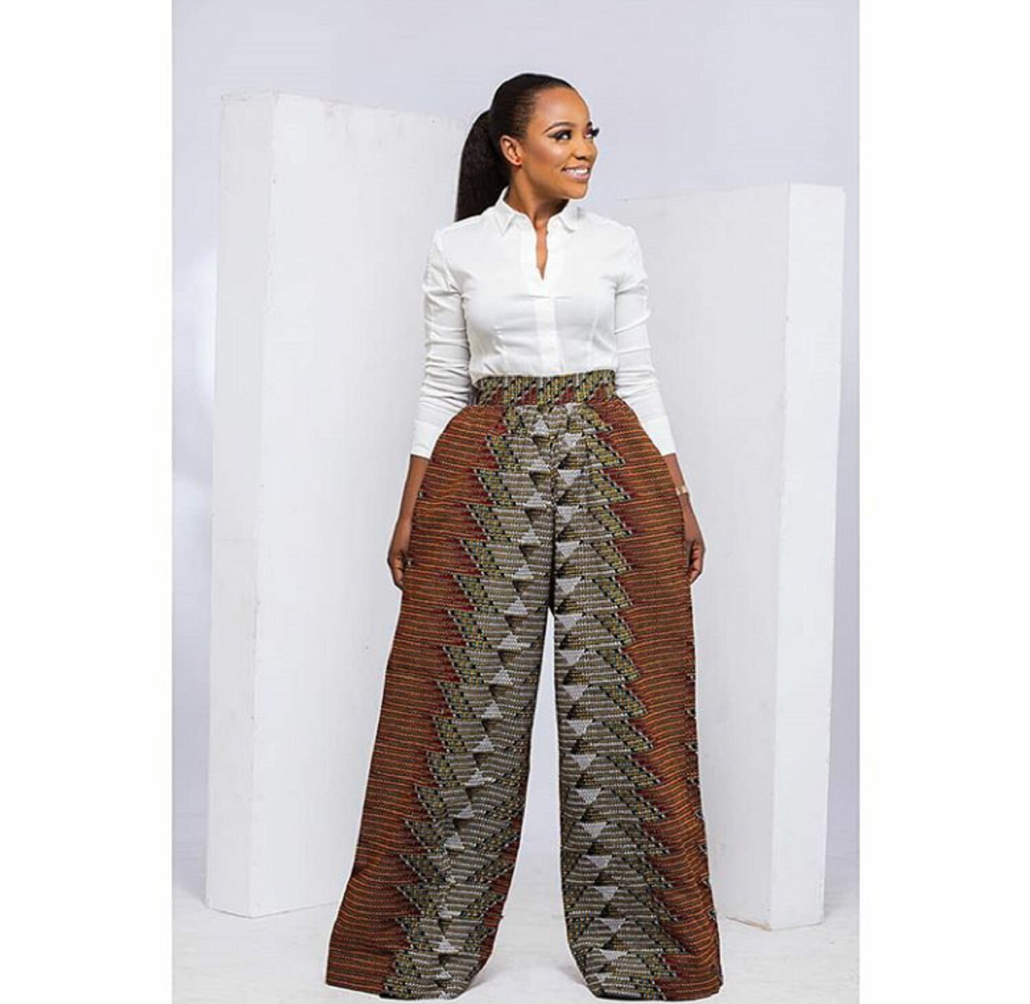 african print trouser