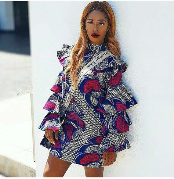 african print mini dress