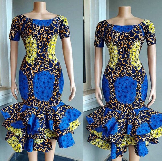 african print peplum dresses