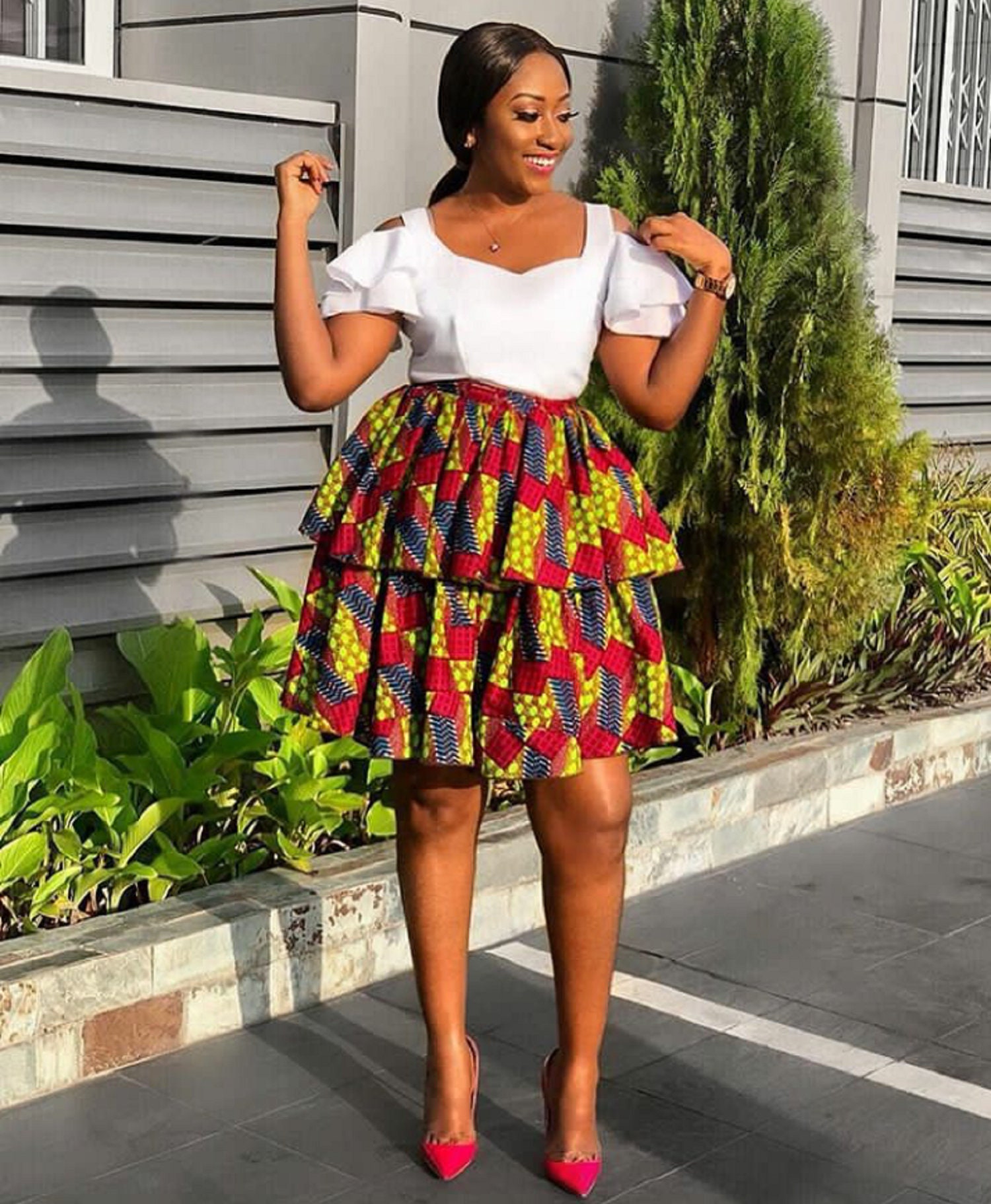 L,XL,XXL M Esty Ankara High low Flare Skirt With Two Pocket and a Belt X,S S L,XL,XXL M Esty Ankara High low Flare Skirt With Two Pocket and a Belt X,S S
