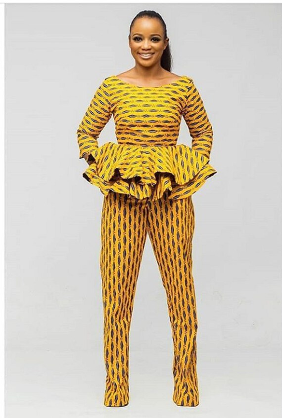 double peplum ankara blouse