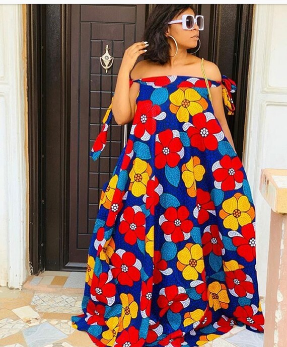 off shoulder gown ankara