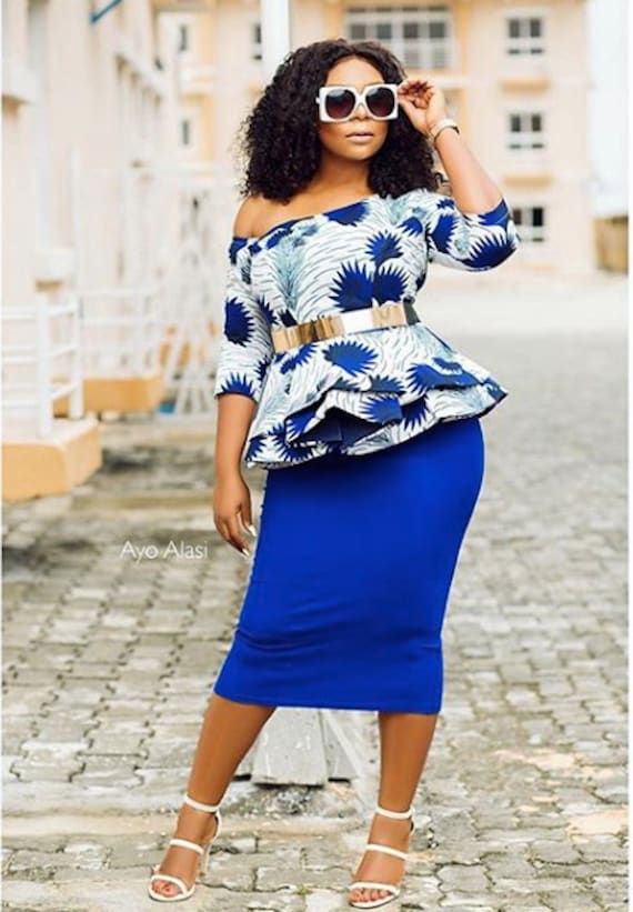 latest ankara off shoulder peplum tops