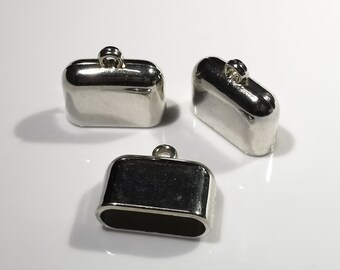 silver Color rectangular flat Spacer Beads M1055