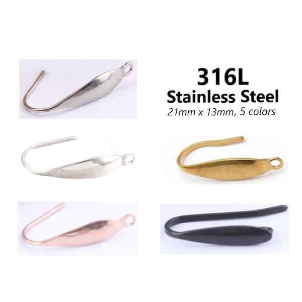 20pcs - 21x13mm, 316L surgical stainless steel, earring hook, connector, component, jewelry, DIY